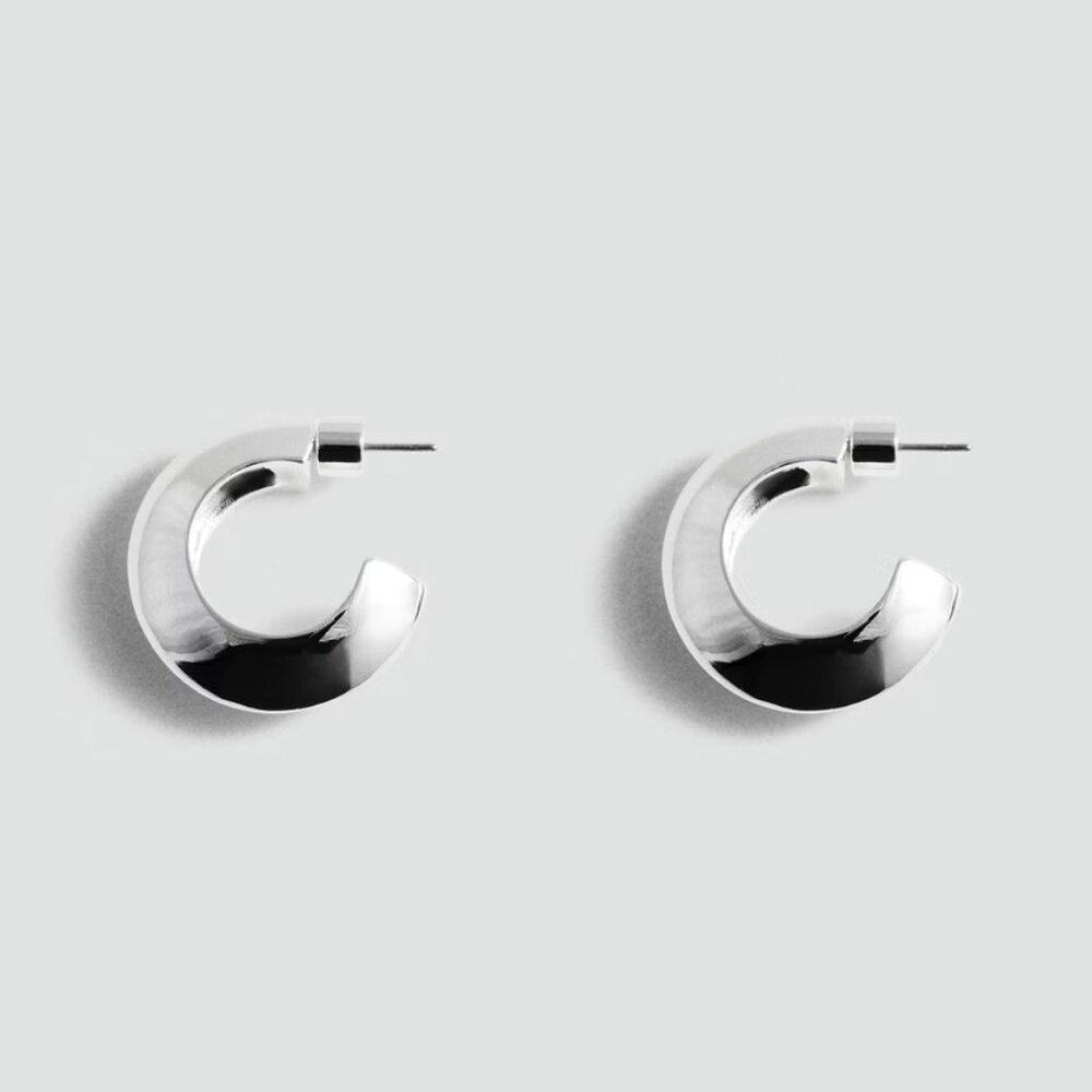 Mango Silver Hoop Earrings/NWT